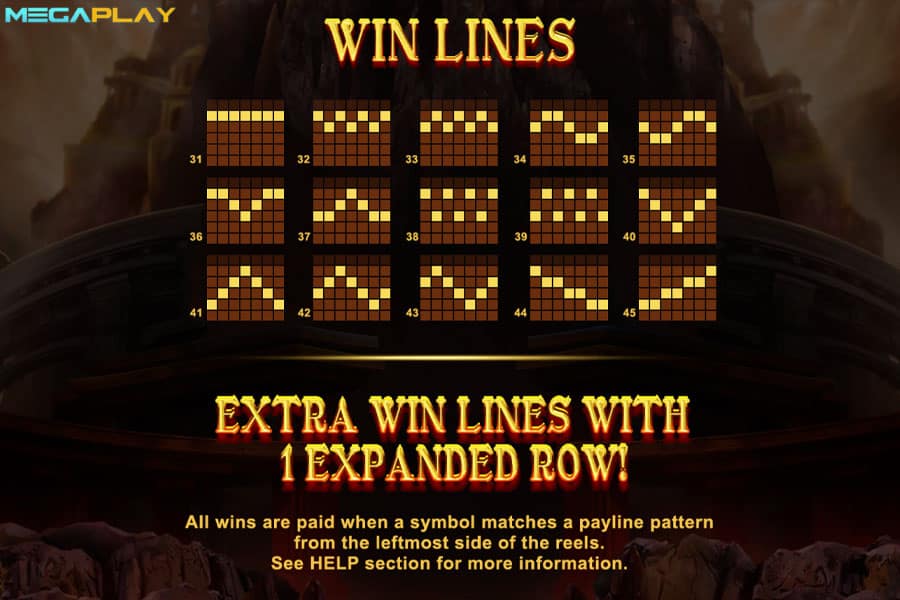 Paylines War of Gods +1