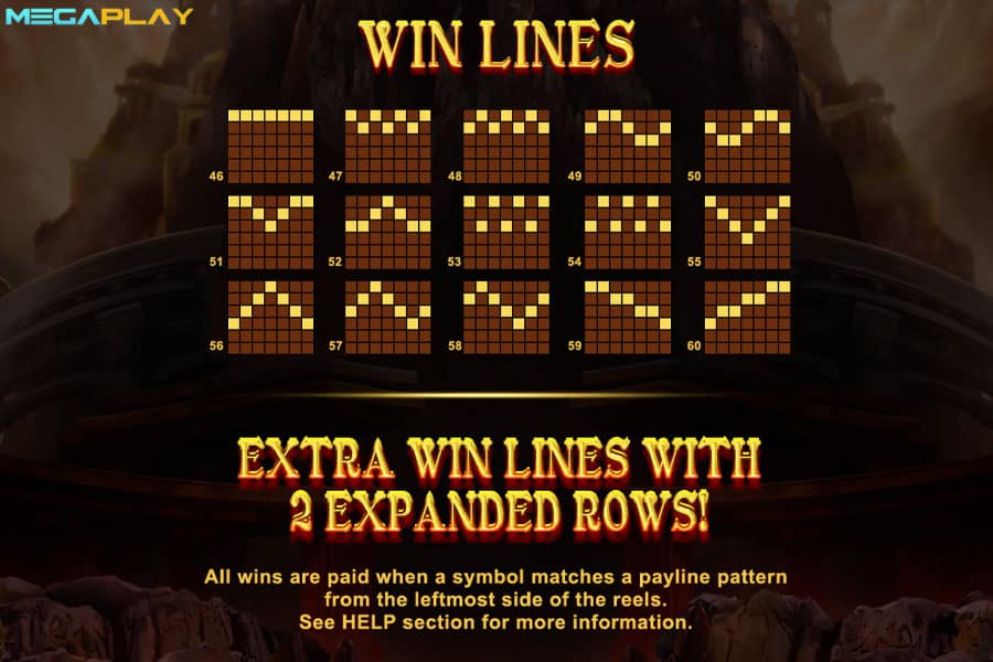 Paylines War of Gods +2
